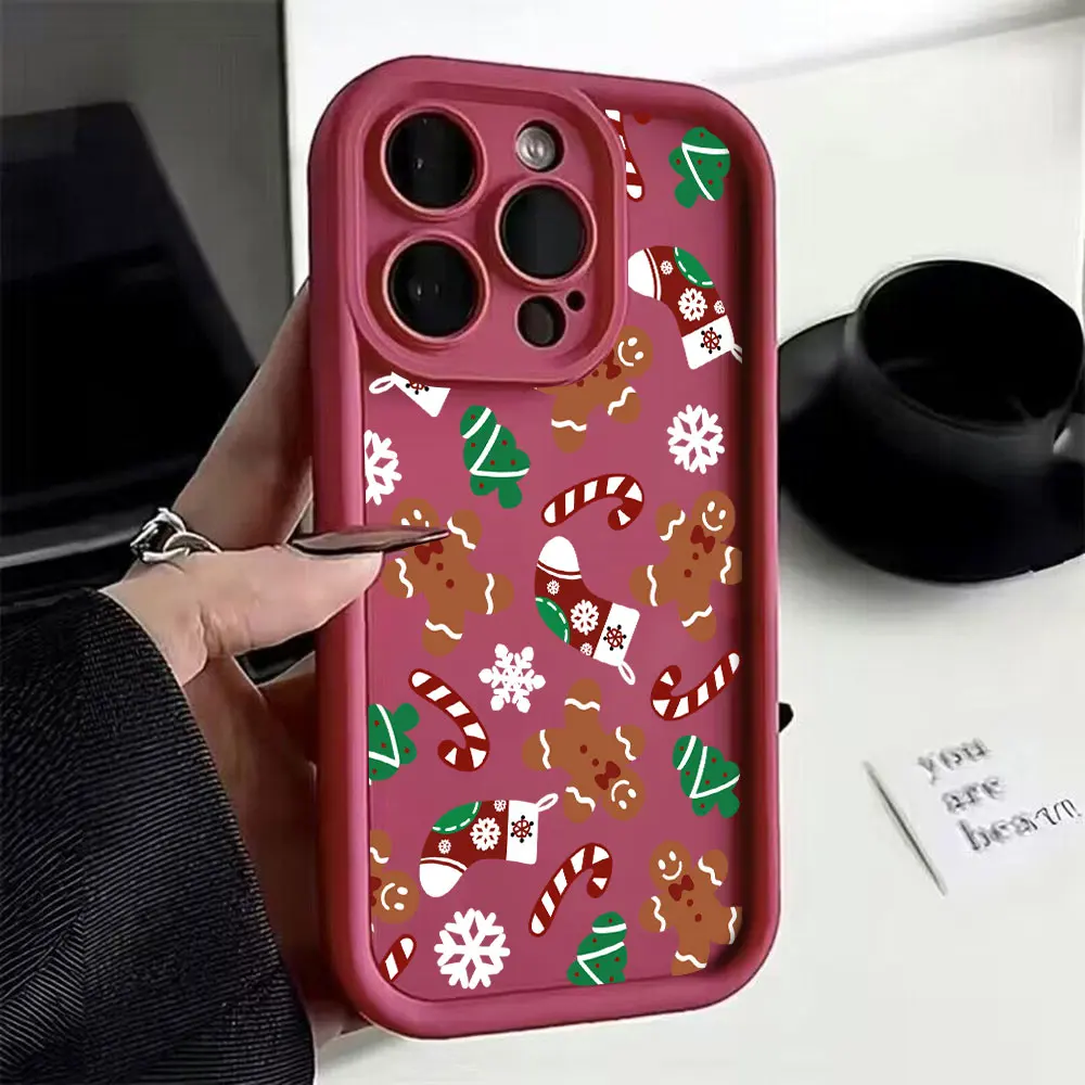 Christmas Elk Snowman Santa Clau Phone Case for Samsung S25 S24 S23 S22 S21 S20 Note 20 FE Plus Ultra 5G Soft Silicone TPU Cover