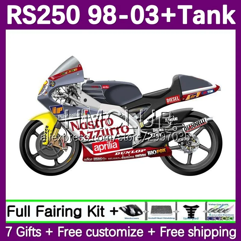 Fairing For Aprilia RS250RR RS 250 RS-250 RS250 R RR 98 99 00 01 02 03 80No.39 RSV250 1998 1999 2000 2001 2002 2003 silver black