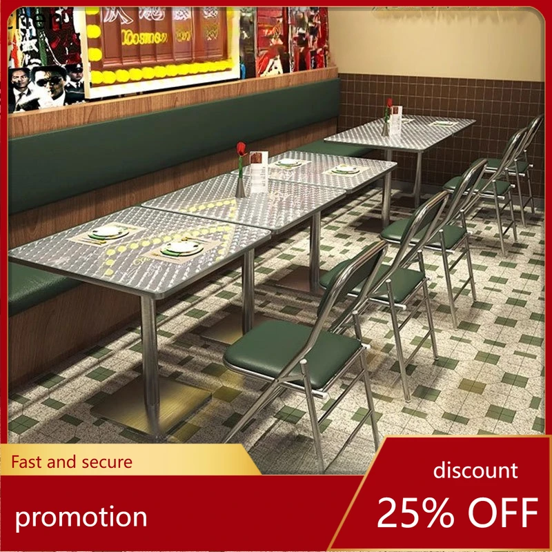 

LXC Tea Restaurant Dining Table and Chair Set Square Table Simple Style Noodle Shop Restaurant Street Food Stall Table and Chair