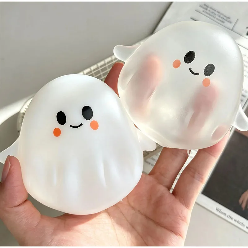 Halloween Ghost Squeeze Squid Ball Shapeable Stress Relief Squeeze Ornament Coconut Oil Material Filler Holiday Gift Supply