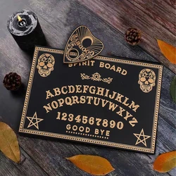 Wooden Laser Engraved Spirit Board Witchcraft Divination Pendulum Board Tarot Card Game Set Display Stand Home Decoration