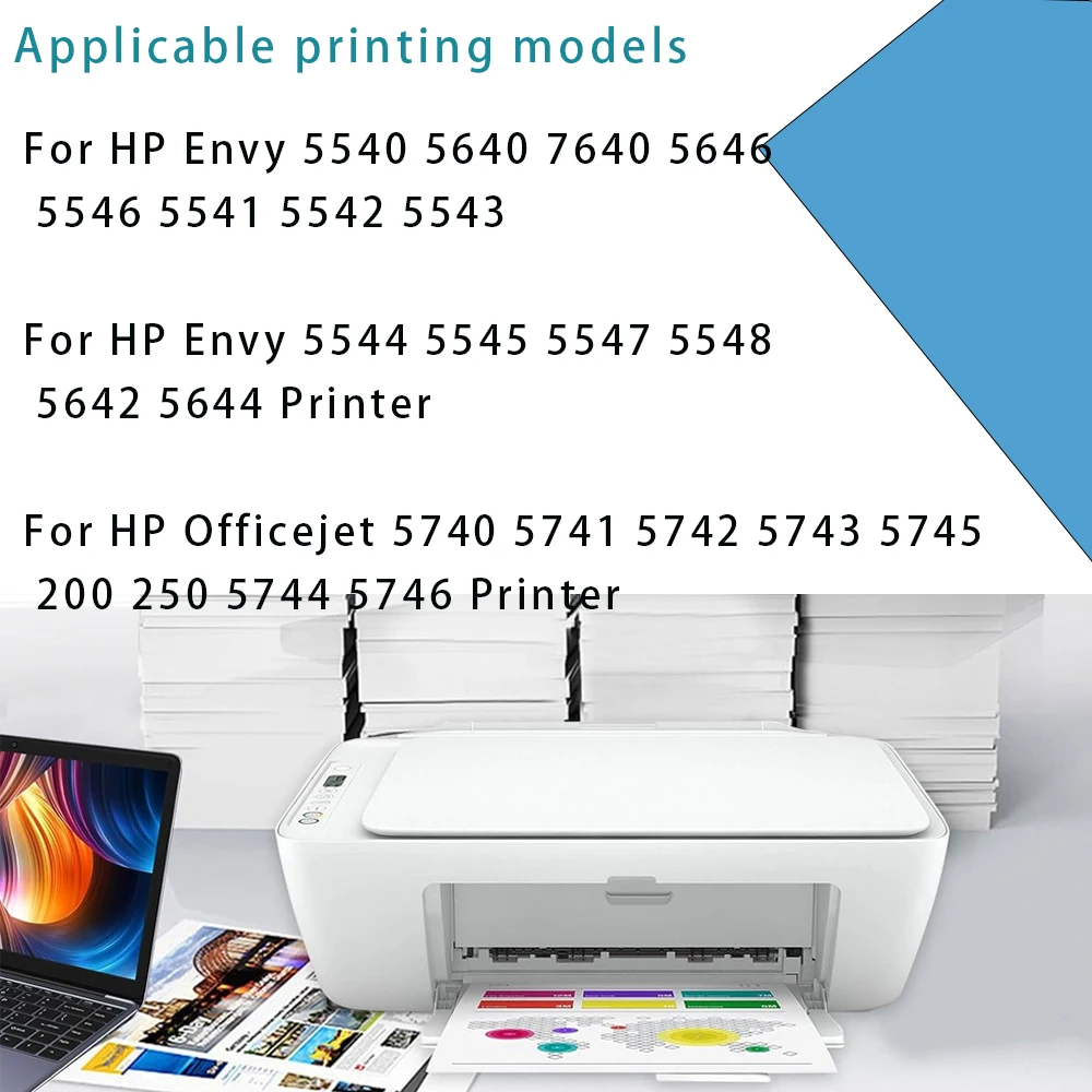 62XL Replacement for HP 62 XL for hp62 Ink Cartridge for Officejet 200 200c 250 250c 258 5740 5742 5745 5746 8040 8045 8000 8005