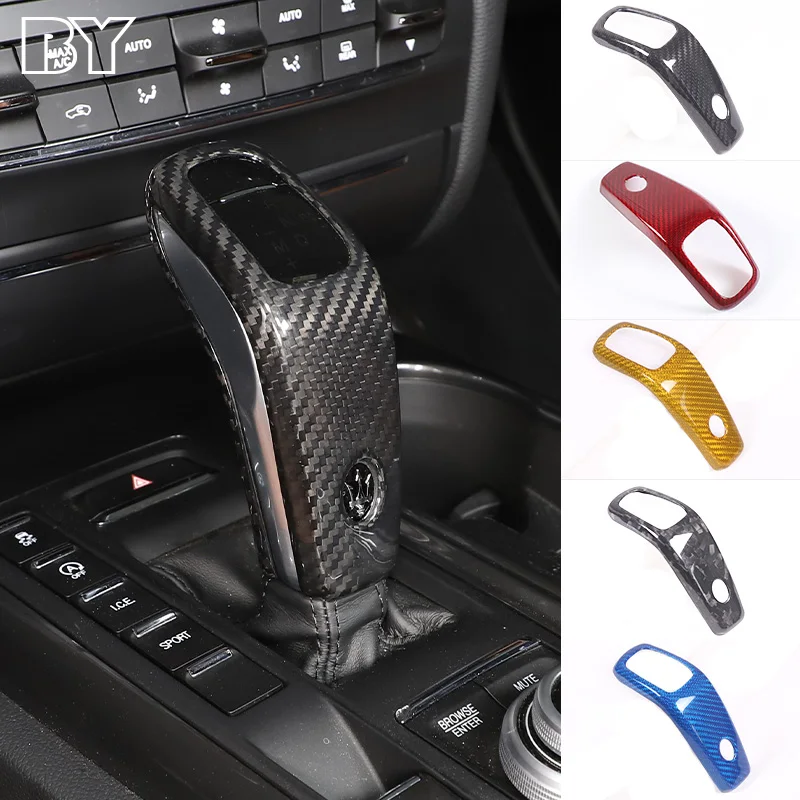 

Real Carbon Fiber For Maserati Levante Ghibli Quattroporte 2019-2023 Gear Shift Knob Trim Cover Sticker Car Interior Accessories