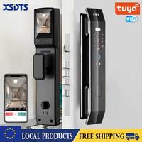 3D Face Real-time Intercom Smart Door Lock Security Tuya Wifi Intelligent Fingerprint Password Biometric Electronic Key Unlock