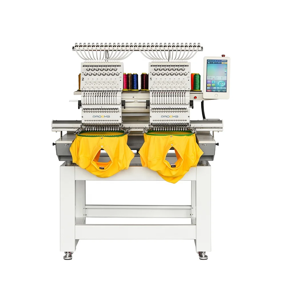 

PROEMB High Quality Professional Speed 1200rpm 2 Head Cap Embroidery Machine Price