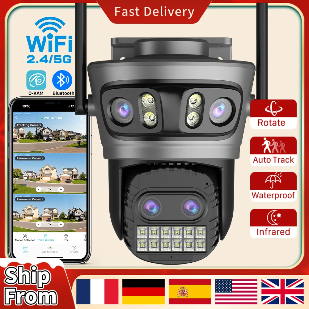 20MP 2.4G/5G Wifi Outdoor PTZ Surveillance Camera  Auto Tracking 10MP/15MP Multi Screens Digital Zoom Security Protection O-Kam