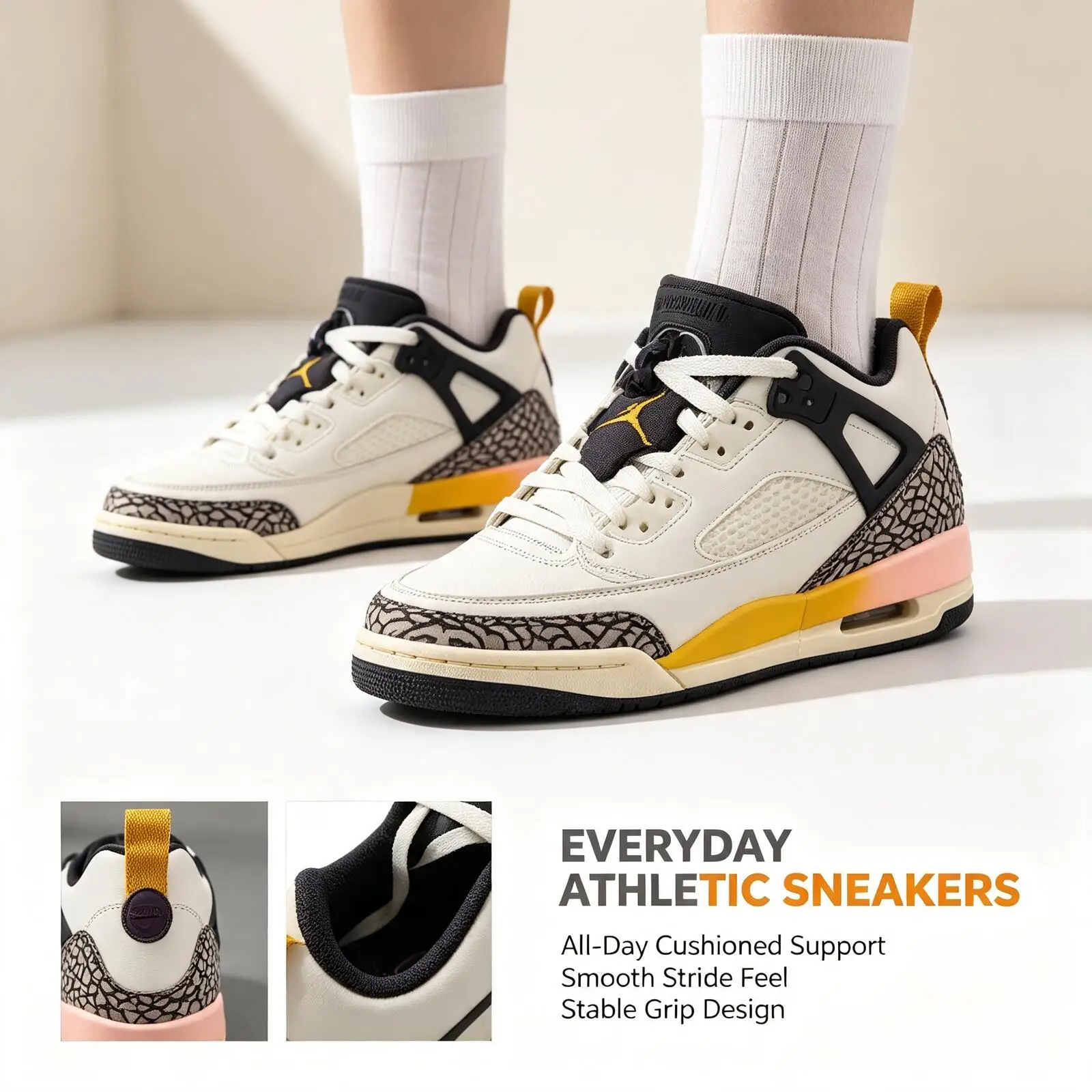 Nike Women's Jordan Spizike Low (Gs) Sports Fashionable Cushioning Comfortable Wear-Resistant Basketball Shoes FQ3950-107