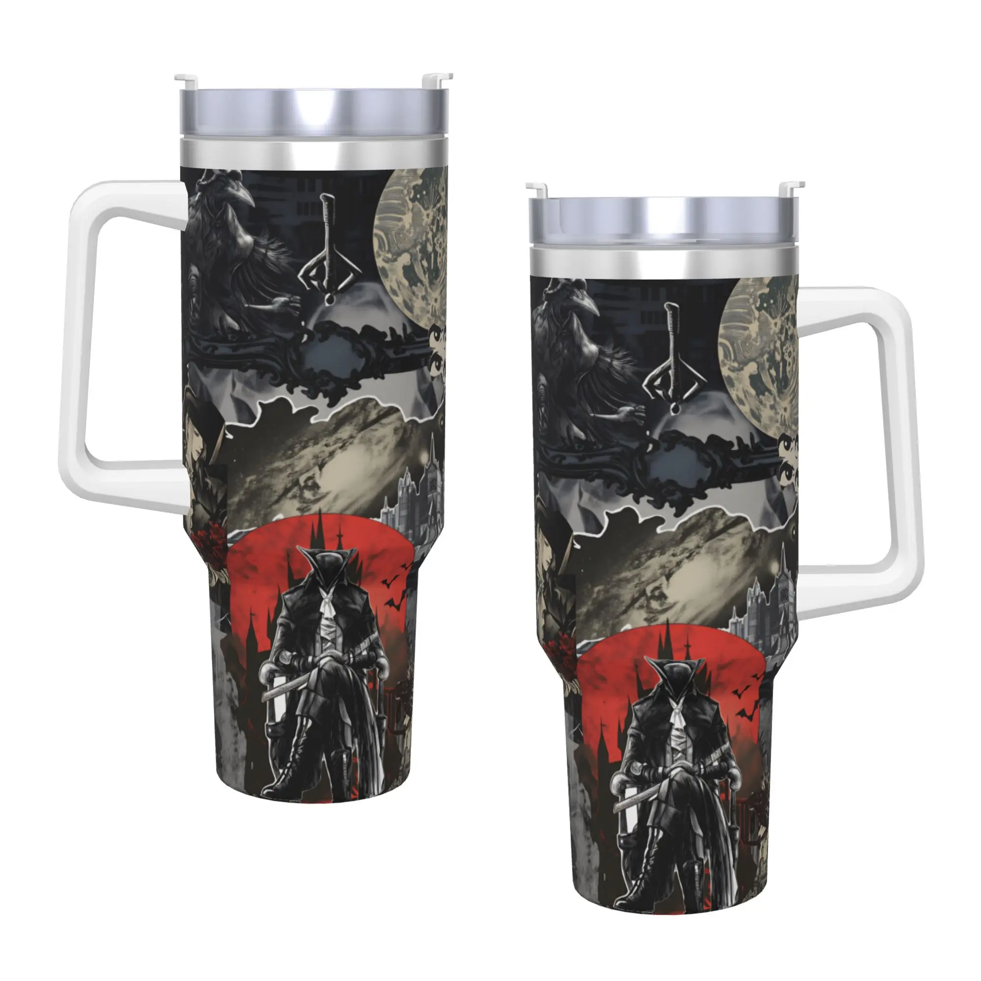 Game Bloodborne Tumbler  Hot Drinks Water Bottle Leakproof Stainless Steel Thermal Cups Graphic Travel Mugs Cup