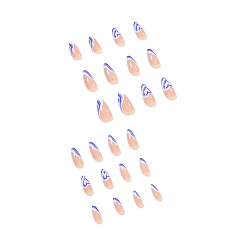 Reusable ABS Almond Shaped Nail Tips Light Purple False Fingertips Model Charm Style