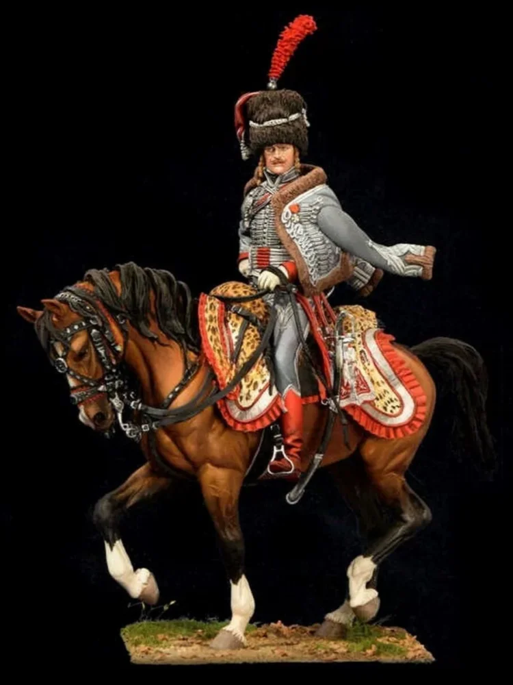 Resin Model Figure, 1/18 Scale French Cavalry Officer, GK, Unassembled and Unpainted Kit, 3D DIY Toy