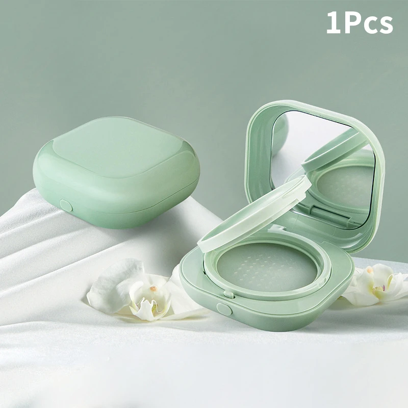 

Portable Plastic Powder Box Handheld Empty Loose Powder Pot Cosmetic Travel Makeup Jar Sifter Container Square BB Frost Box