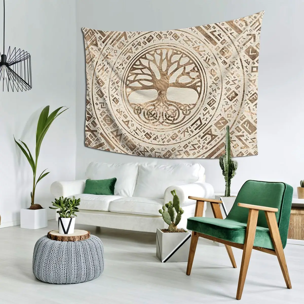 

Древо жизни-Yggdrasil Runic Pattern I гобелен настенный эстетический домашний декор гобелены для комнаты в общежитии