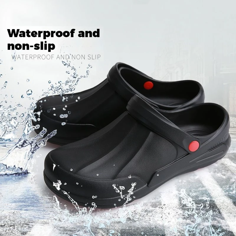 Chef's Shoes Are Non-Slip, Waterproof, Oil-Proof, Soft-Soled, Lightweight, Wear-Resistant Work Shoes, Kitchen Shoes, Hotel Kitchen Toe-Toe Slippers for Men