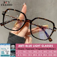 CLLOIO, gafas de lectura poligonales personalizadas de primera calidad, gafas de miopía a la moda para mujer, gafas graduadas con bloqueo de luz azul