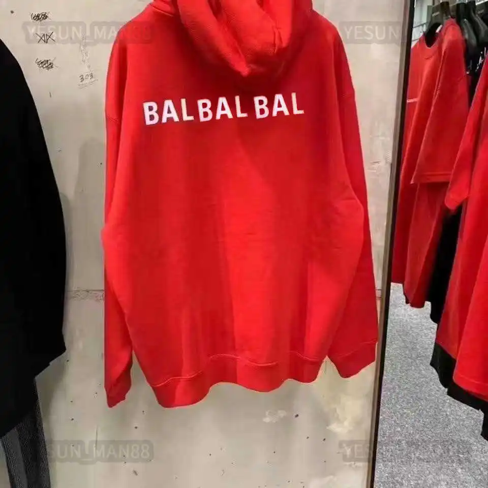 Designer Luxury Balanciagas Classic European Fashion Pure Cotton Back Letter Printing Pullover Hoodie Mens and Womens Balencigas