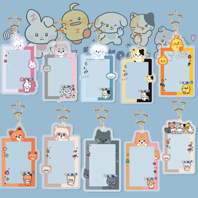 12.5CM KPOP ZB1 Cartoon Cute Acrylic Card Sleeve Keyring High Quality ZHANGHAO RICKY Small Card Storage GYUVIN HANBIN Yujin Gift