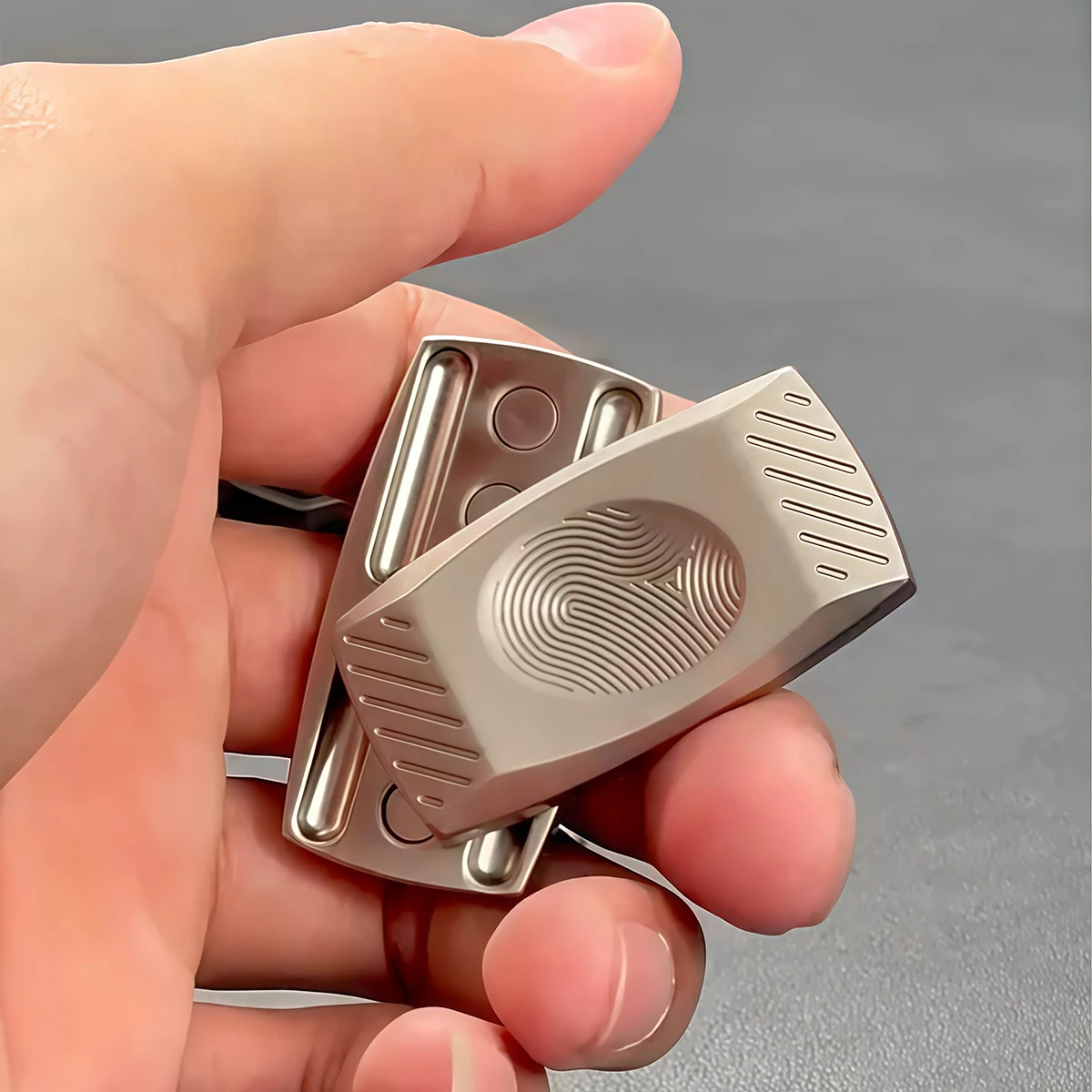 Metal Haptic Slider Push Card Fidget Toy Fingertip Gyroscope for Adult Stress Relief Cool Office Desk Gadget Gift