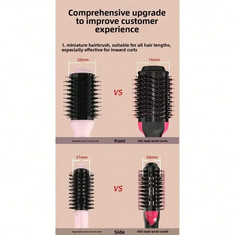 New 3-In-1 Hot Air Comb Roll Straight Dual-Purpose Negative Ion Blowing Comb Electric Blowing Quick Styling Hair Straightening Comb view 5