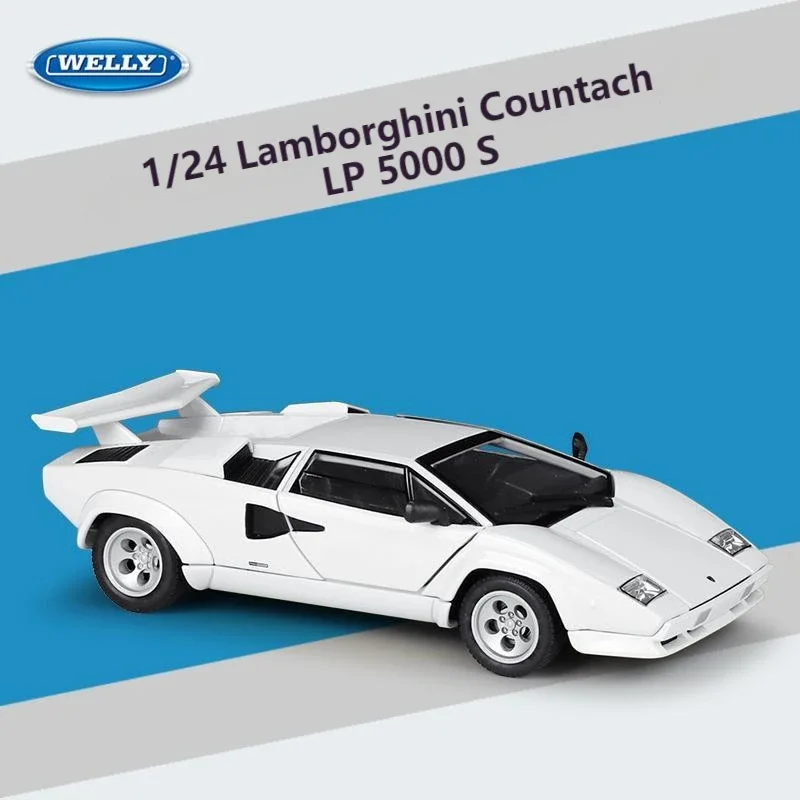 

1:24 Lamborghini Countach LP 5000 S WELLY Высококачественная экзотическая машина, металлическая модель автомобиля, гоночный автомобиль, игрушка из сплава для детской коллекции