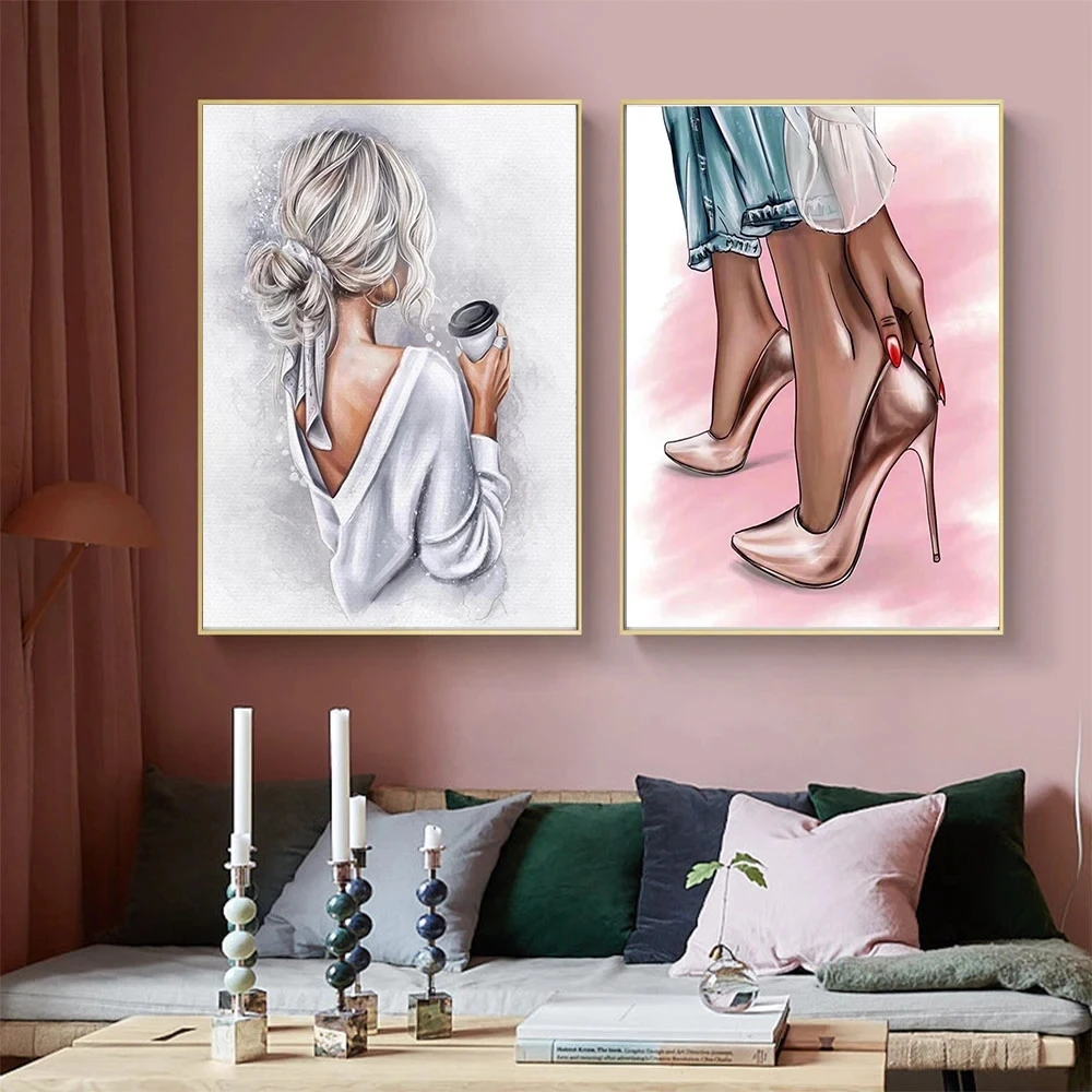 Diy Diamond Painting Fashion Girl Perfume Flower Lipstick High Heels Wall Art Nordic Poster Rhinestone Embroidery Mosaic Picture