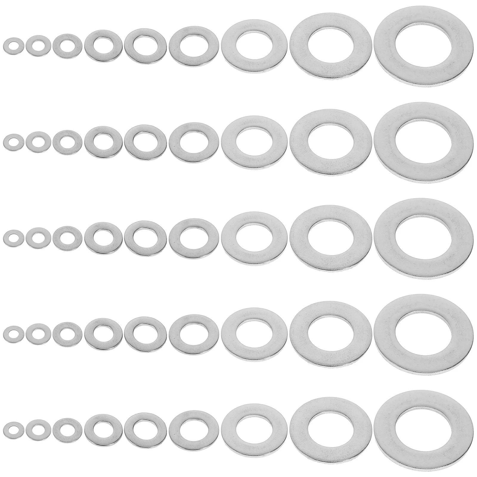 

800Pcs Stainless Steel Flat Washer Set Versatile Sizes High Strength Corrosion Resistant for Industrial Home Repairs