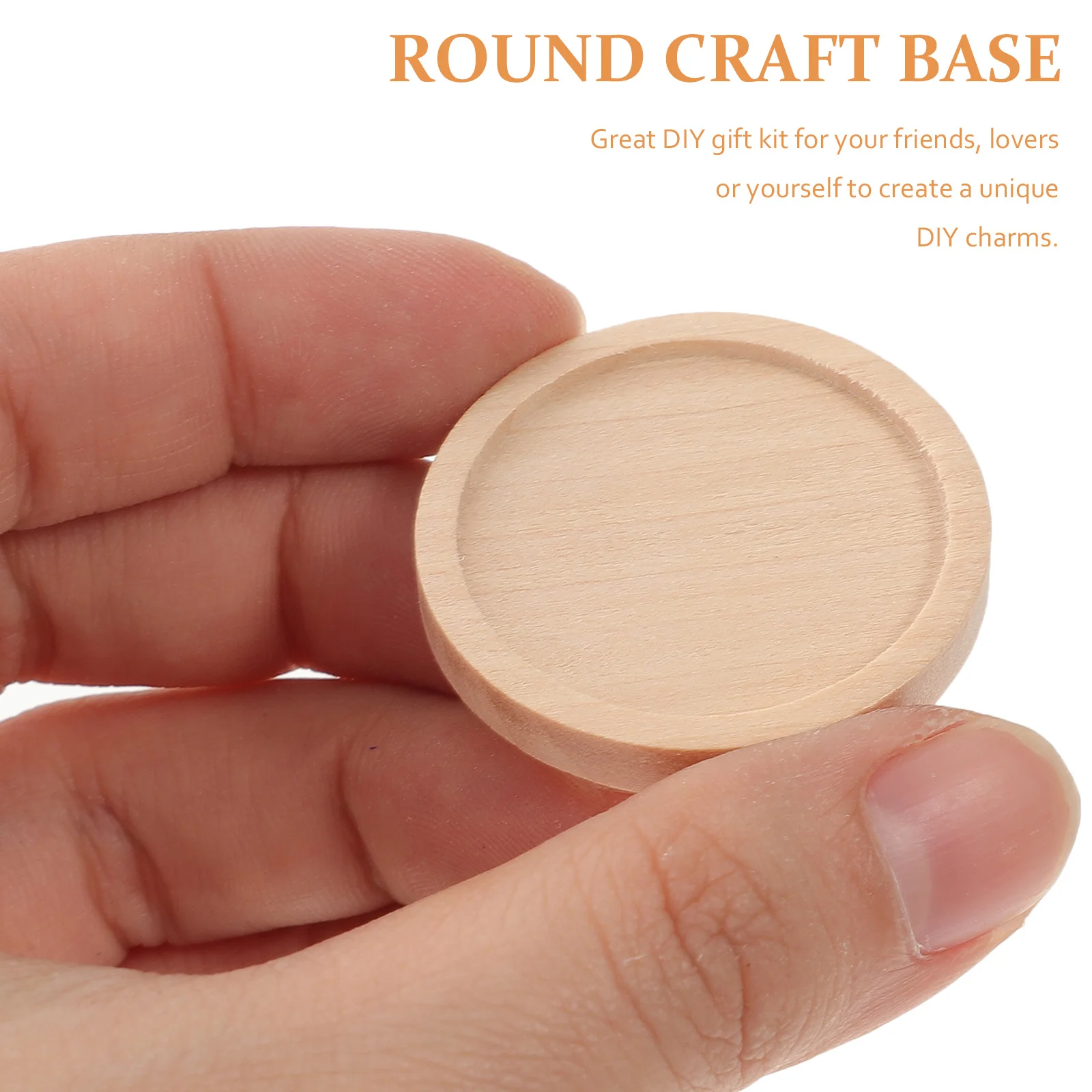 

50Pcs Wood Round Pendant Trays Retro Khaki 30mm Outer Diameter 25mm Inner Diameter Jewelry Base Crafts Making Accessories DIY