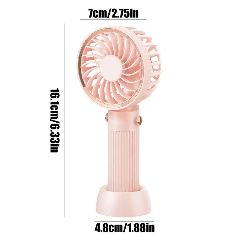Mini Portable Fan With Strap Powerful Handheld Fan 3 Speeds USB Rechargeable Portable Mini Fan For Stylish Kids Girls Women