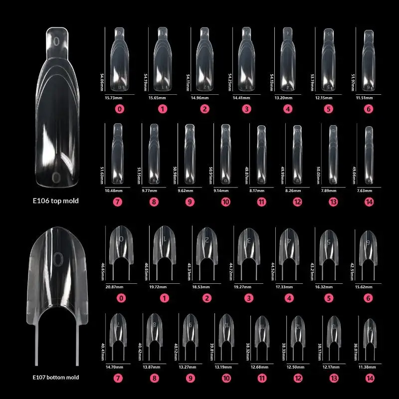 Sandwich Dual Nail Template Quick Extension Nail Form Double Template Nail Extension Top Mold Bottom Nail