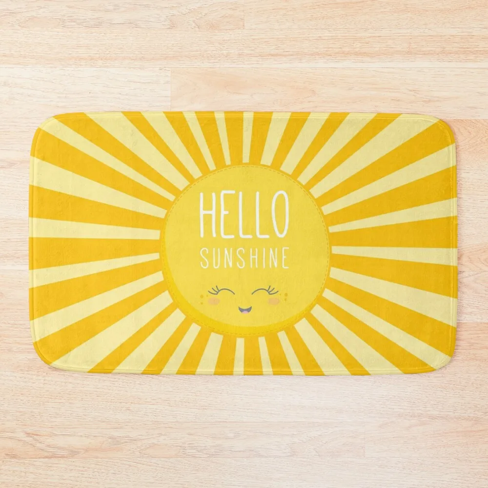 

KIDS KAWAII - HAPPY SMILING SUN - HELLO SUNSHINE Bath Mat Waterproof Bathroom Rugs Carpet For Shower Bathroom Shower Mat