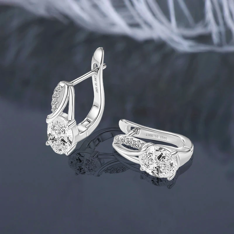 

Женские серьги-клипсы IOGOU овальной огранки с муассанитом 1,5 карата, серьги-клипсы из 100% серебра 925 пробы, искрящиеся 6x8 мм, ювелирные изделия с лабораторными бриллиантами