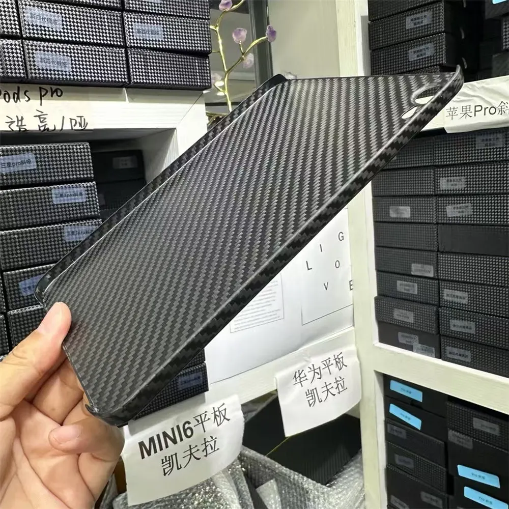 本物のアラミドカーボンファイバー製の薄いケース,Apple iPad mini 7用のハードカバー,8.3インチ,マットアーマー