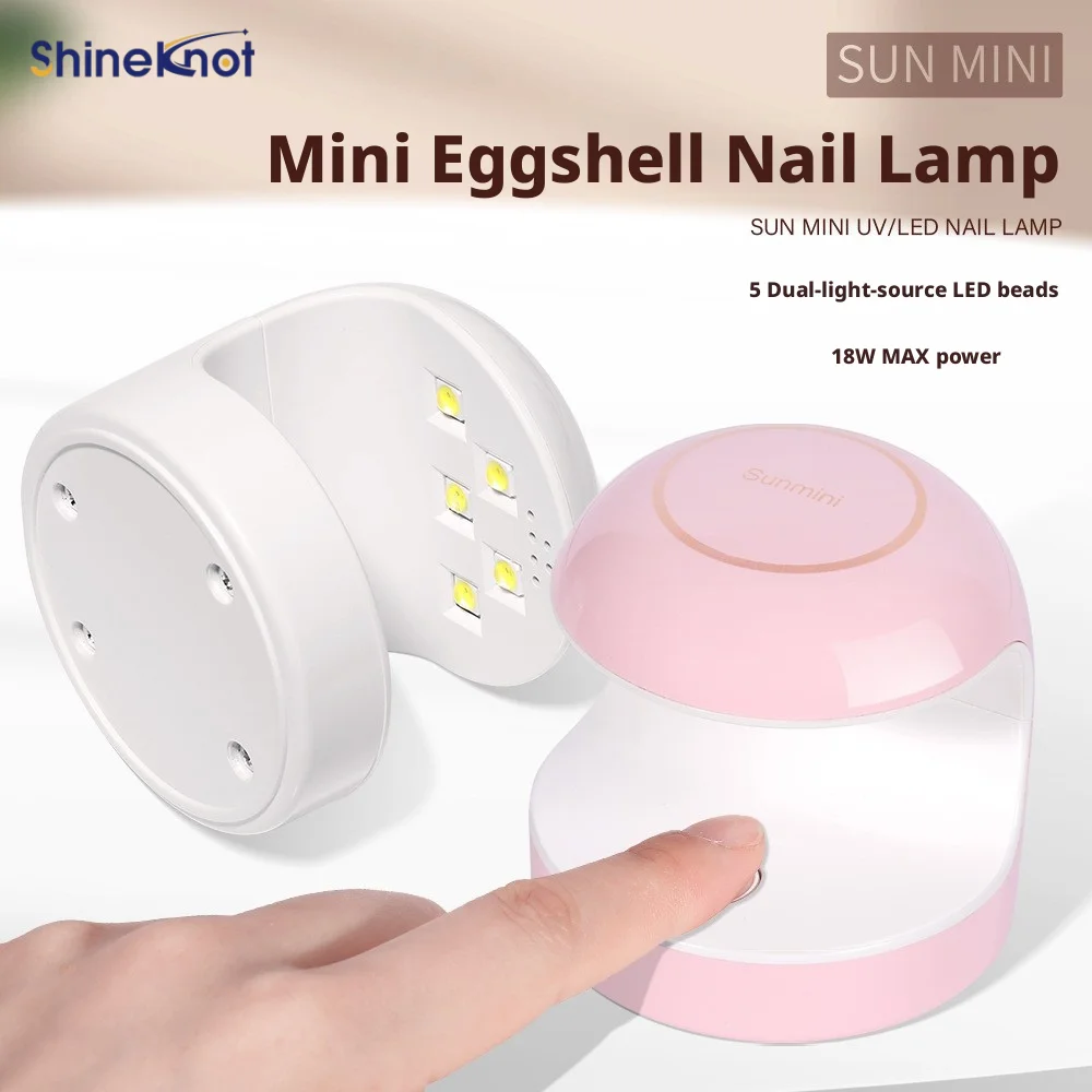SHINEKNOT Mini UV Nail Lamp USB Portable Nail Lamp Egg-Shaped 18w High-Power Curing Lamp LED Dual Light Sources Timer Function