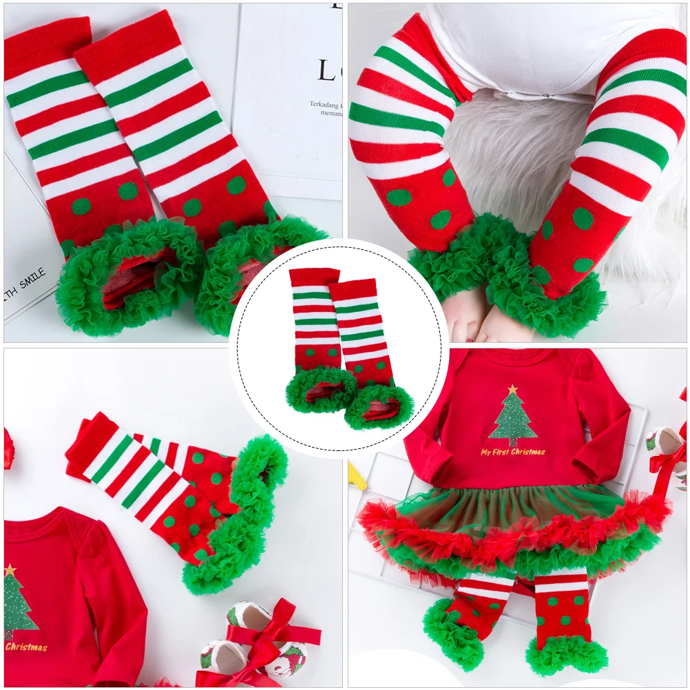 

1 Pair Christmas Socks Cover Kids Cotton Long Sock Warm Festival Themed Leg Socks Autumn Winter Xmas Sock Cover Party Decor