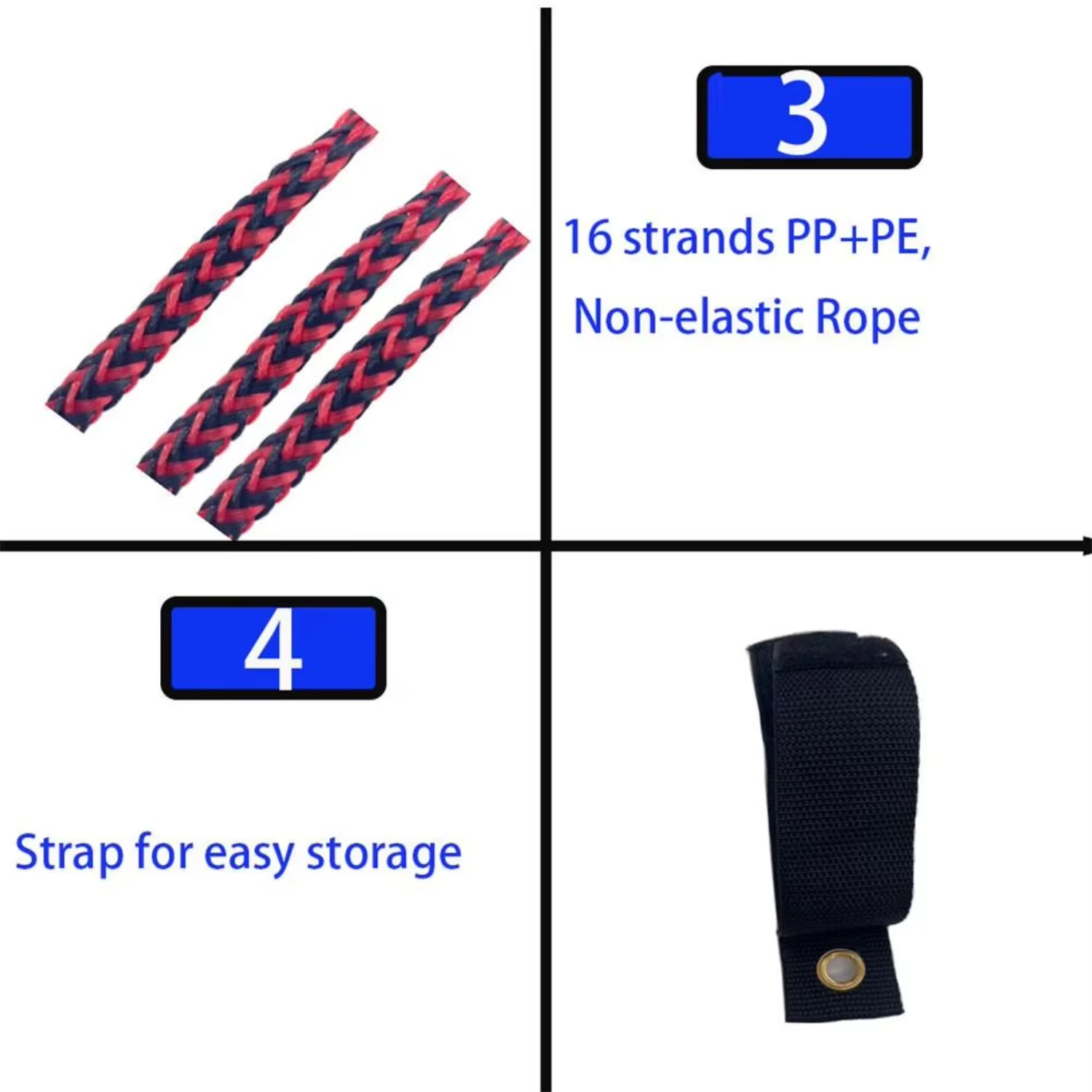 

24ft Water Ski Rope Tow Leash Cord Water Sports Accessories With Handle Grip Wakeboard Kneeboard Surfing