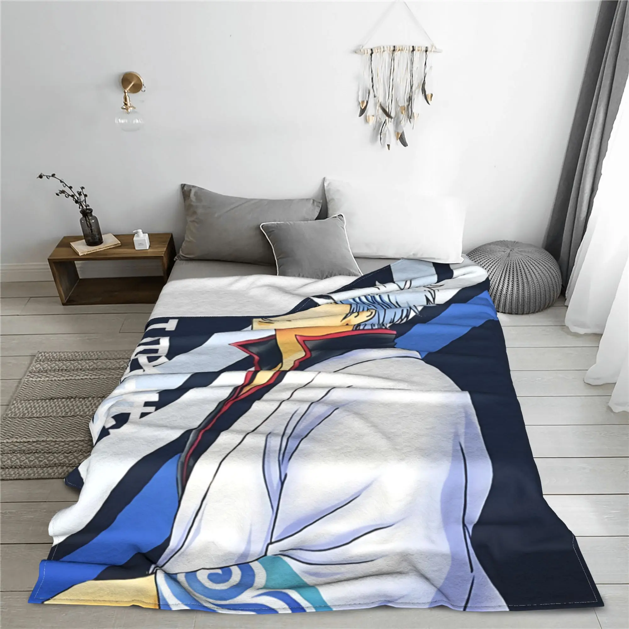 1PC Gintama SAKATA GINTOKO  home room decorations Winter Blankets for Adults Bedding Home Interior Sofa Knee