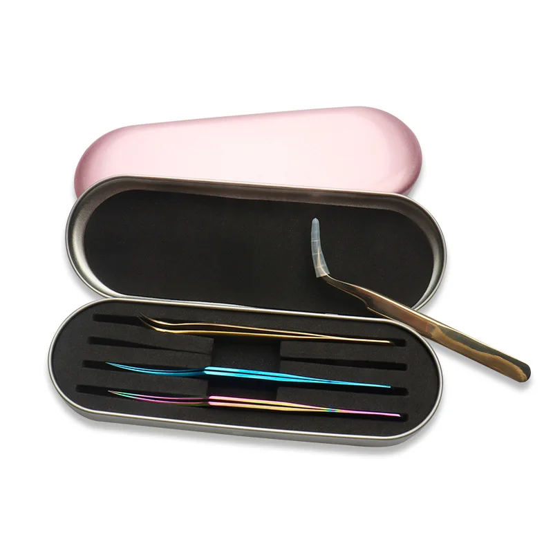 1pcs Steel Eyelash Tweezers Storage Case 4 Slots Eyebrow Clip Storage Box Container Makeup Tools Lash Extension Accessories