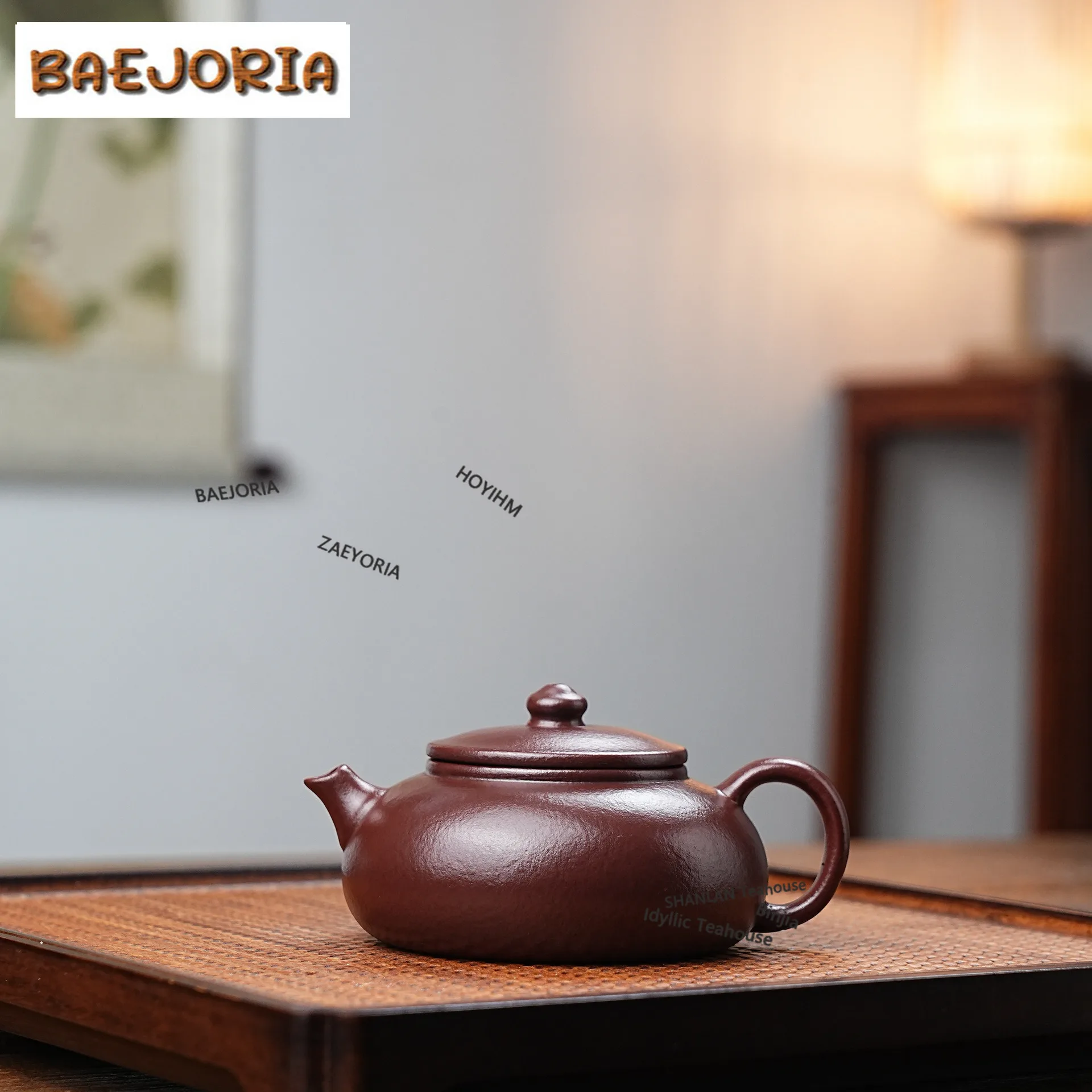 BAEJORIA 150ml Creative Yixing Purple Clay Teapots Handmade Han Jiang Pot Raw Ore Purple Mud Kettle Chinese Zisha Tea Set Craft