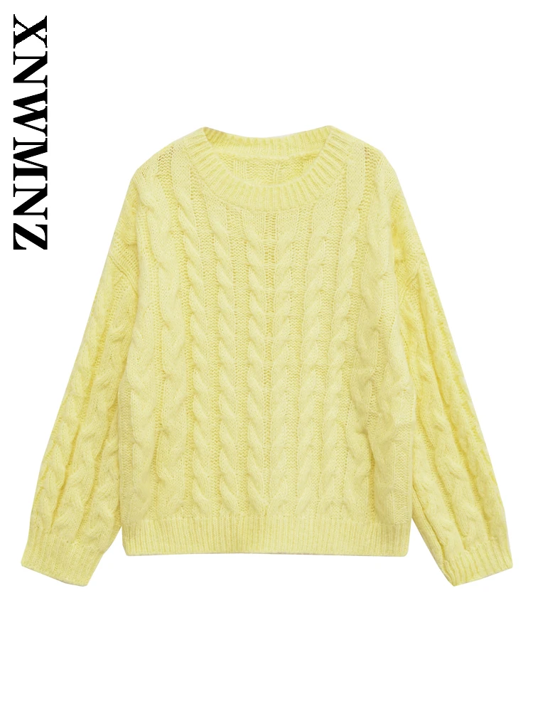 

XNWMNZ 2025 Autumn New Female Simple Japanese O-Collar Knit Sweater Commuting Versatile Woman's Long Sleeve Fashion Pullover