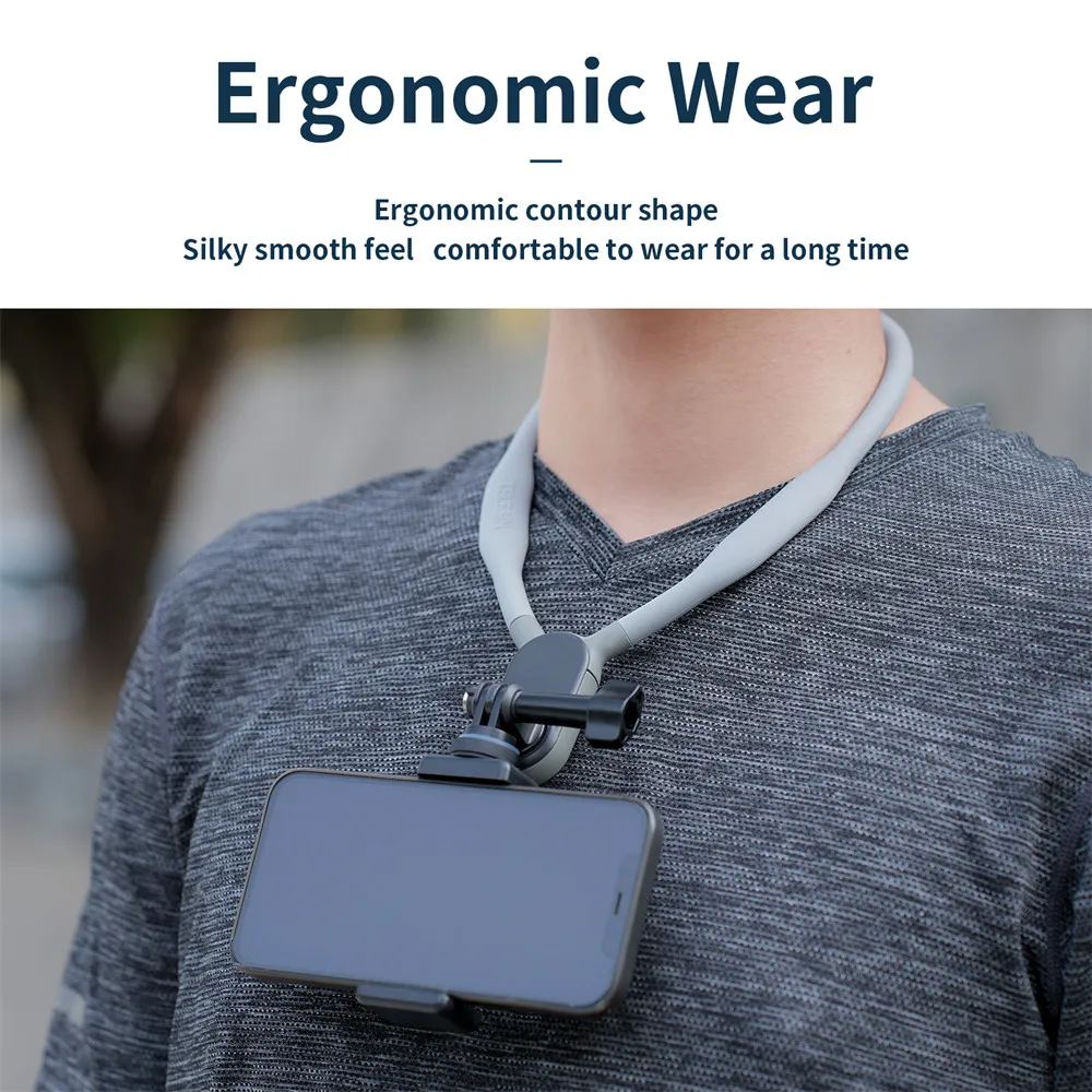 Top Siliconen Hals Hold Mount Voor Gopro Hero 11 10 9 8 7 6 5 Insta360 Osmo Action Smartphone Magnetische sport Camera Accessoire