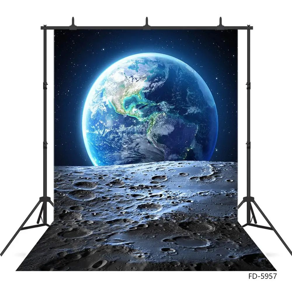 Photo Backgrounds Astronaut Moon Space Backdrop for Baby Children Portrait Birthday Party Photoshoot Photozone Photography Props