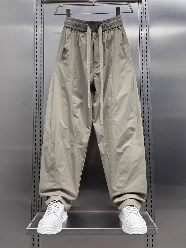 

Summer Thin Men's Casual Loose Workwear Patchwork Straight Leg Pants Trendy Me Breathable Color Casual Trousers