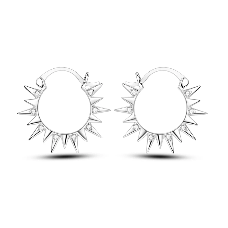 

925 Sterling Silver Earrings Women Sparkling Sun Hoop Earring For Anniversary Wedding Jewelry Gifts