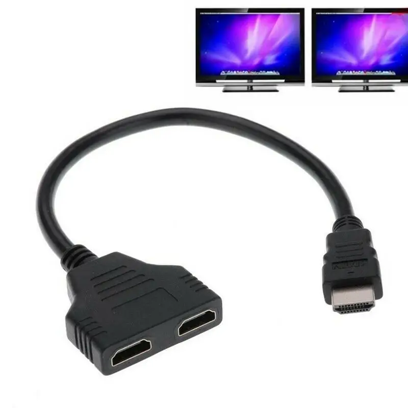 ForHDMI Compatible Splitter 1 In 2 Output Female 4K Port Cable Adapter Converter 1080P Games Videos Multimedia Devices For Home