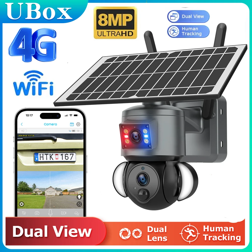 

INQMEGA Wi-Fi/4G камера наружная солнечная панель с питанием от безопасности защита камера видеонаблюдения PTZ 4K/8MP IP-камера безопасности