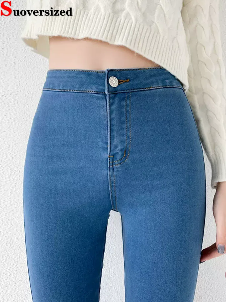 

Strench Skinny Ankle-Length Jeans Retro Fashion Women's Korean Slim Fit Denim Pants High Waisted Vintage Streetwear Vaqueros