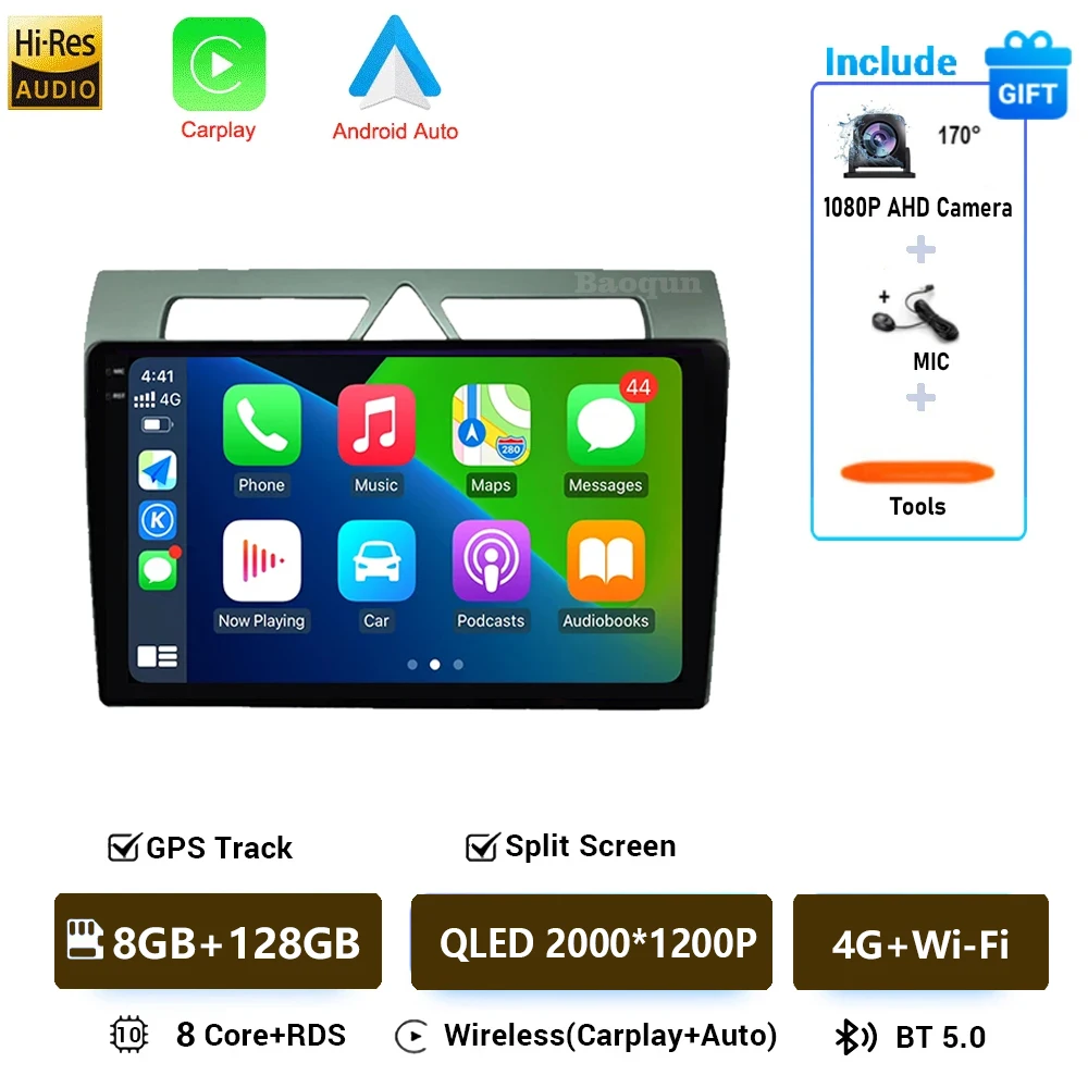 Auto radio voor Kia Picanto 2007 - 2010 Android 16 All-in-one Carplay Auto multimediaspeler autoradio GPS navigatie