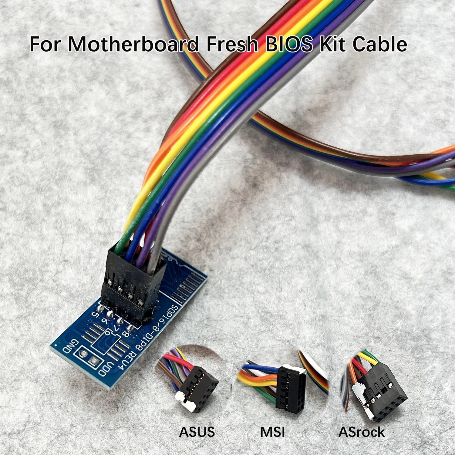 For Flashing Motherboard MSI ASUS BIOS Free chip Removal Adapter machine Cable JSPI1 programmer Fresh BIOS Kit Repair Cable