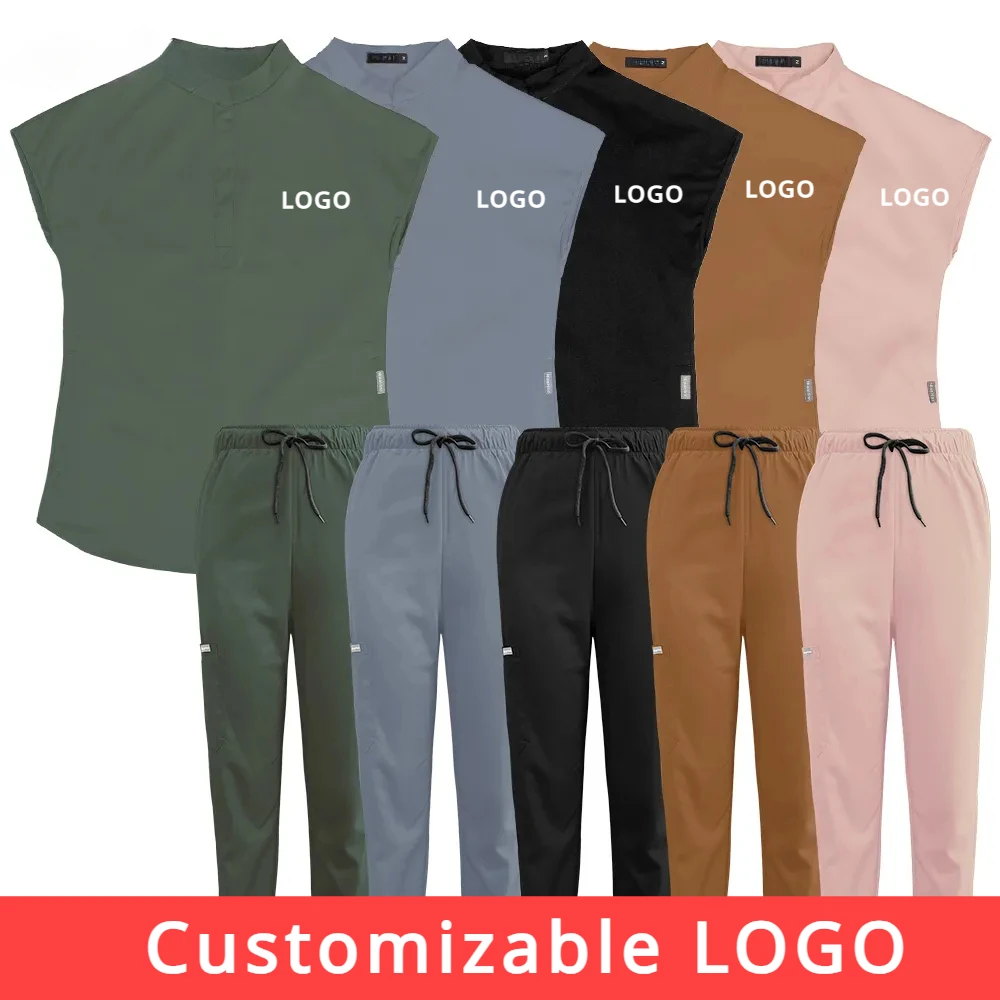 Customizable LOGO Medical Uniforms Women Scrubs Sets Nurse Nursing Accessories Beauty Salon Spa Work Clothes Surgical Suit Lab