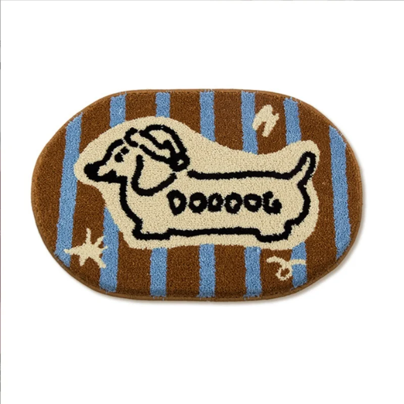 Cartoon Animal Imitation Cashmere Floor Mat 50x80cm Water Absorbing Bathroom Toilet  Mat Dirt Resistant Wear-Resistant Door Rug