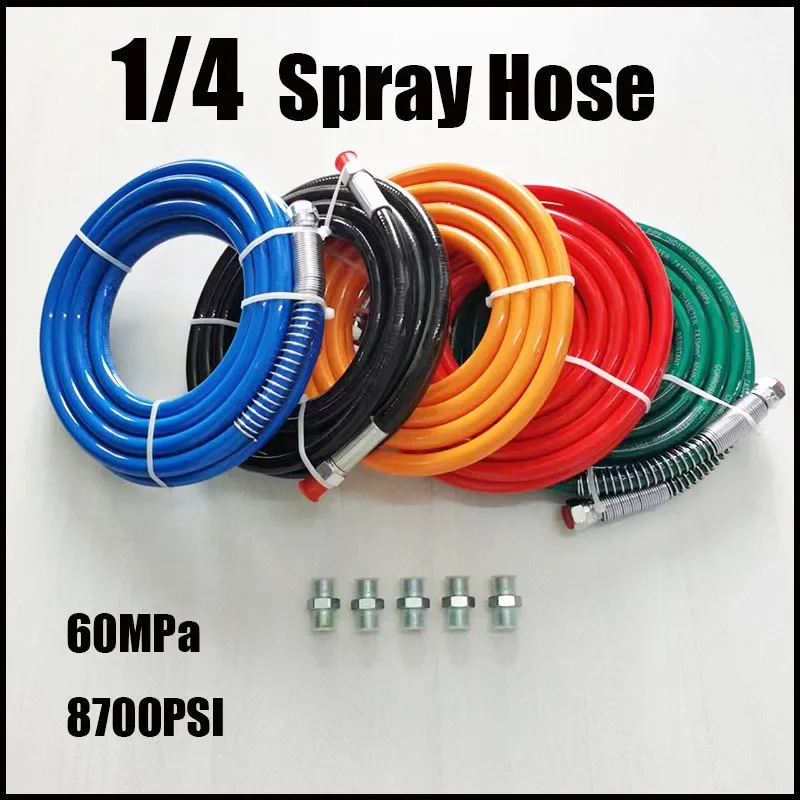 

1/4 interface Airless sprayer High pressure Pipe 7mm Double-layer Fiber Explosion-proof Discharge Hose Paint sprayer pipe